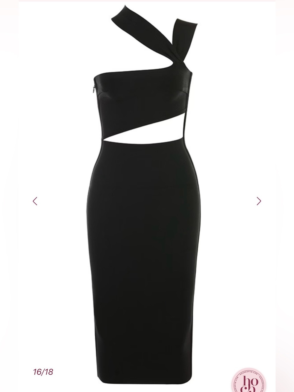 House of CB Aina Black Cutout Midi Dress Size S 🖤